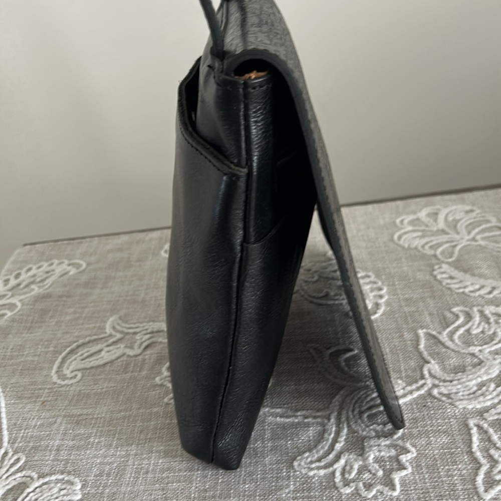 Patricia Nash NWT Granada Metallic Black Pewter Embossed Map Leather Crossbody - Picture 5 of 14